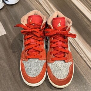Nike Kids Red and Gray Sneakers